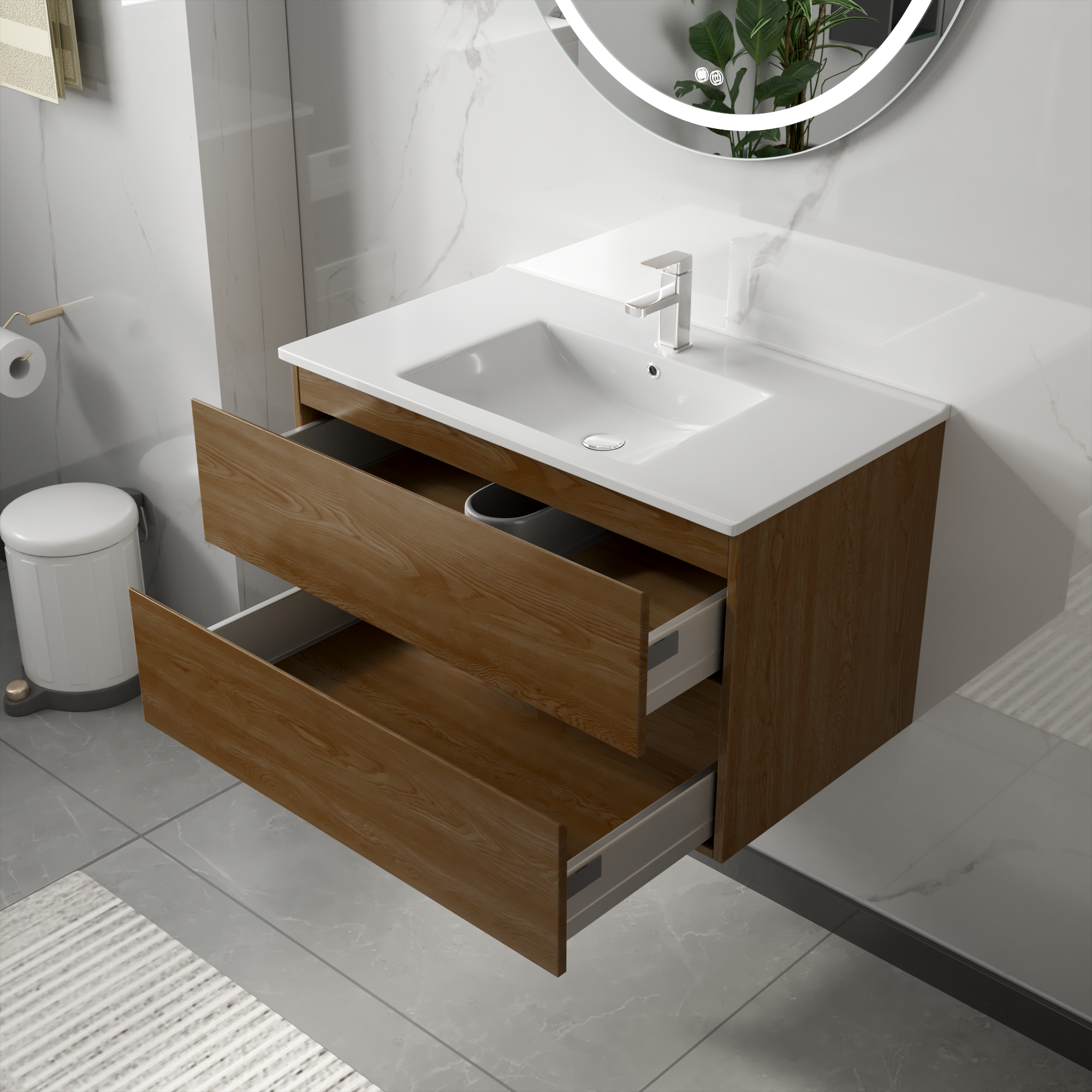 Badrumsmöbler Milan 80 cm - Valnöt Badrumsmöbler Milan 80 cm - Valnöt