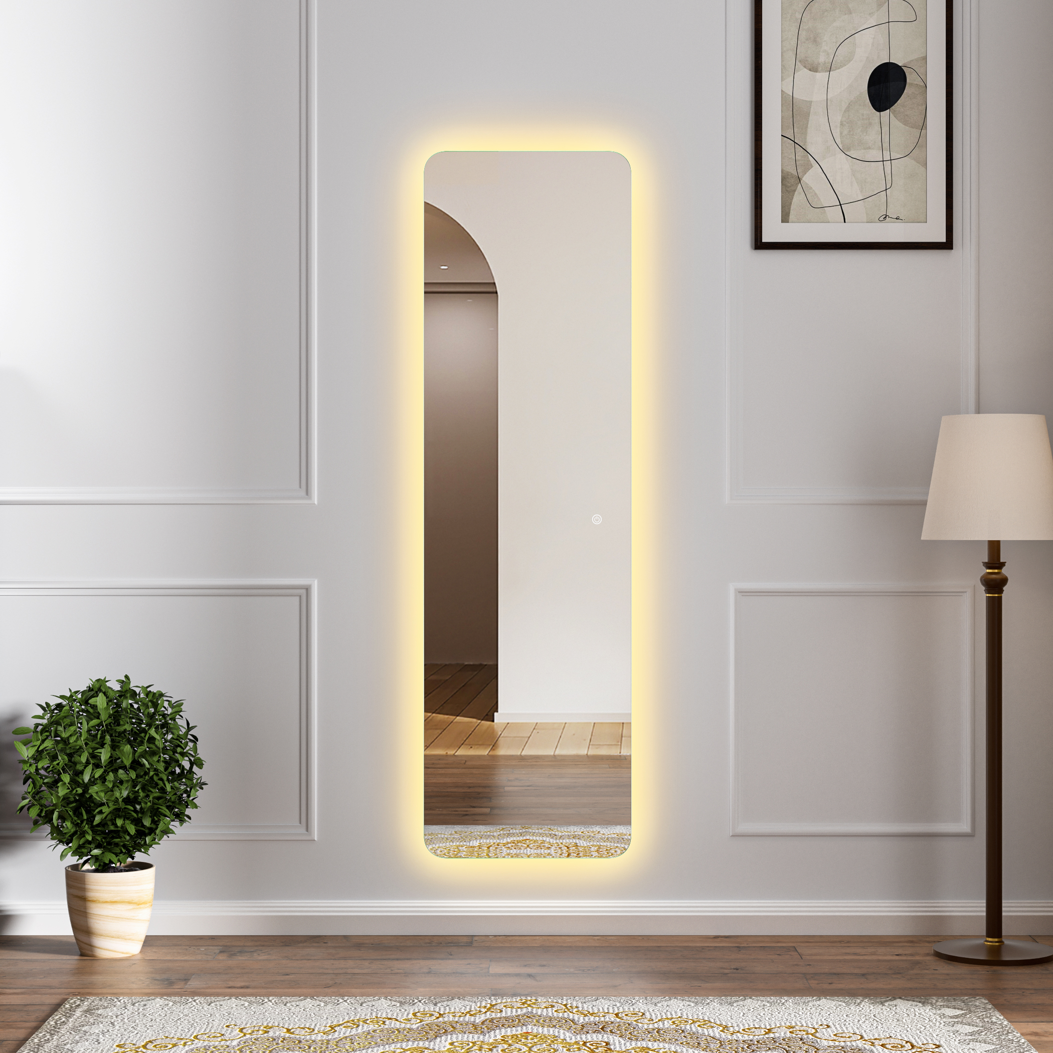 Väggspegel Trani med LED-belysning & rundade hörn Väggspegel Trani med LED-belysning & rundade hörn