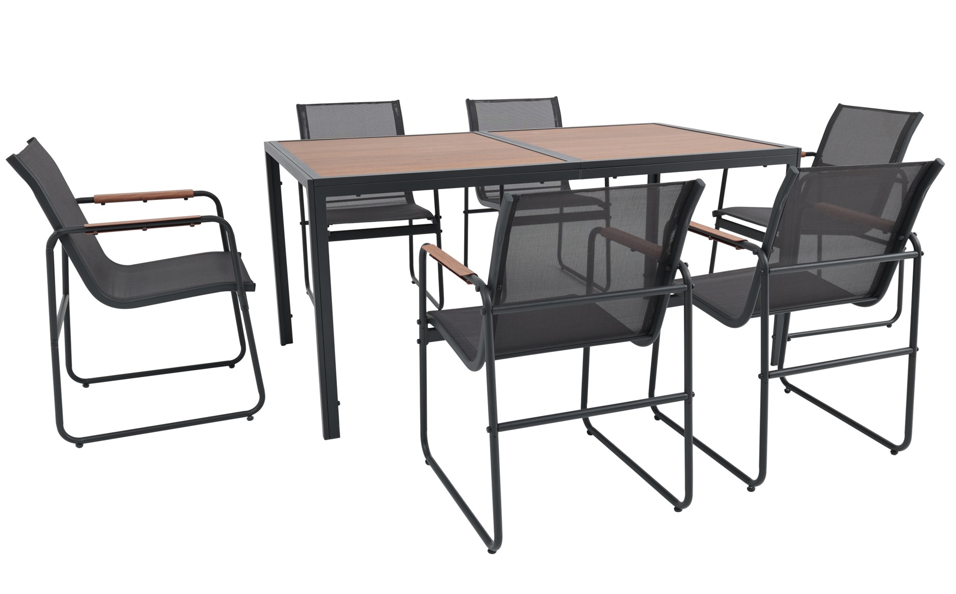 Matgrupp 6 stolar med bord för utomhus Matgrupp 6 stolar med bord för utomhus