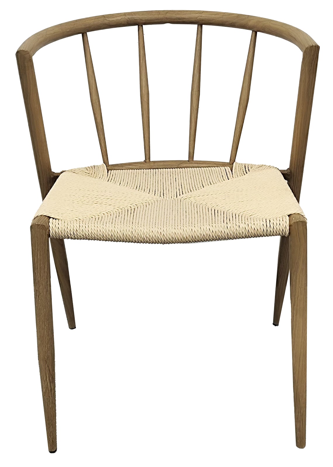 Bella utestol i ek-utseende med beige repsits Bella utestol i ek-utseende med beige repsits