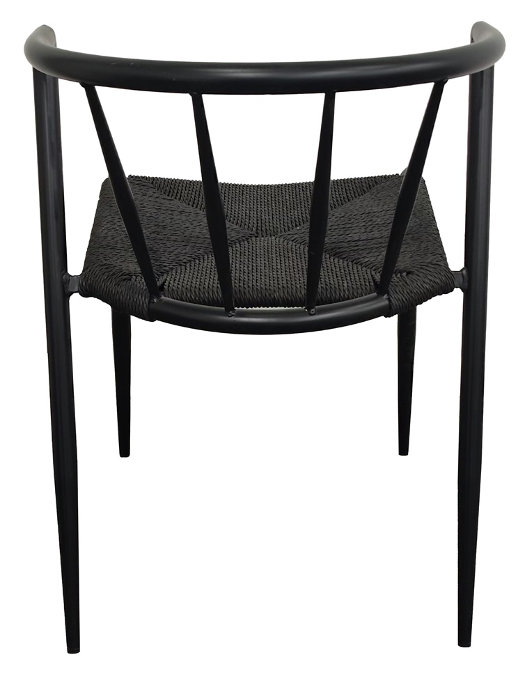 Bella utestol i svat metall med svat repsits Bella utestol i svat metall med svat repsits