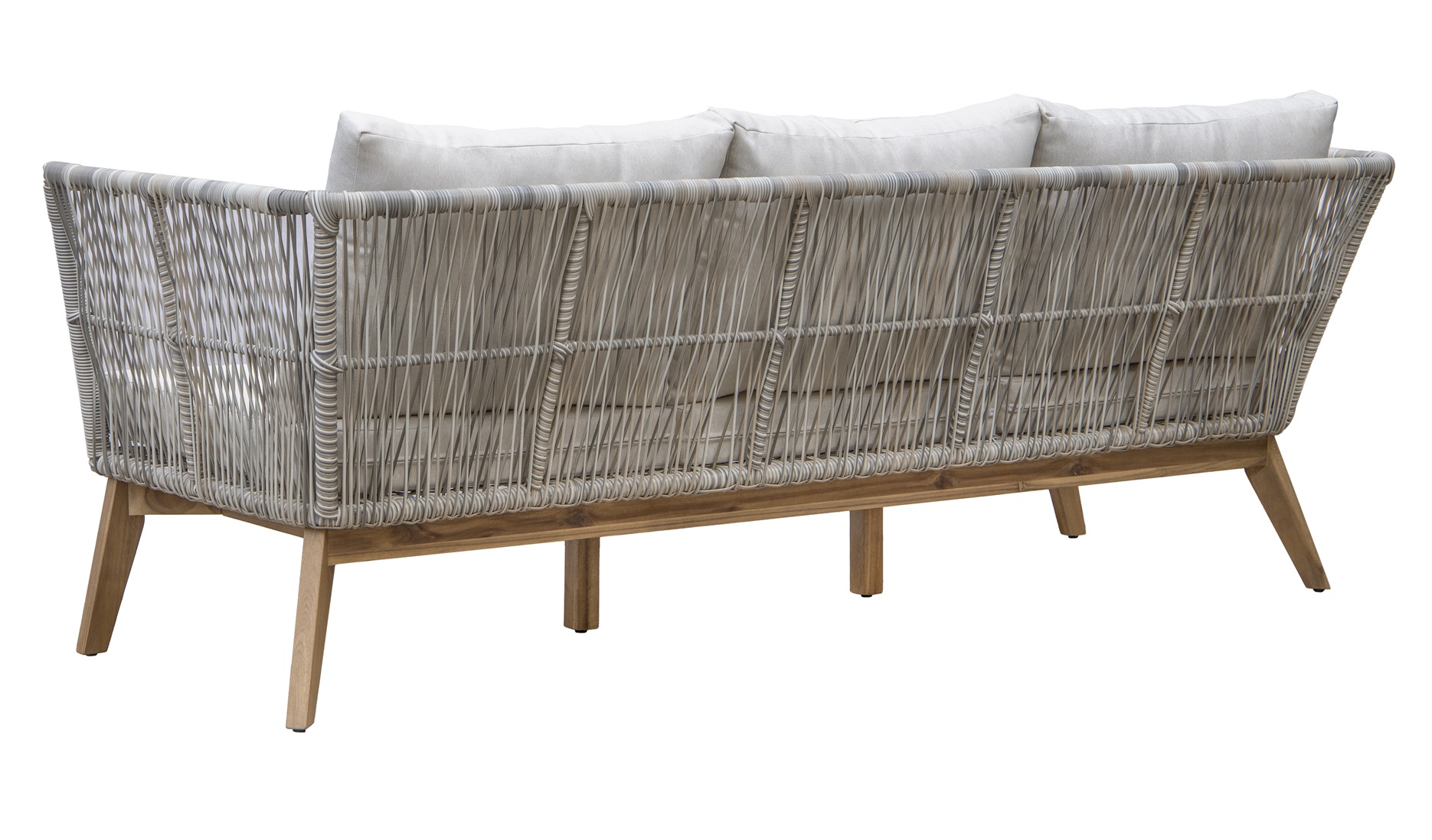 Inez loungegrupp - Grå konstrotting & akacia trä Inez loungegrupp - Grå konstrotting & akacia trä