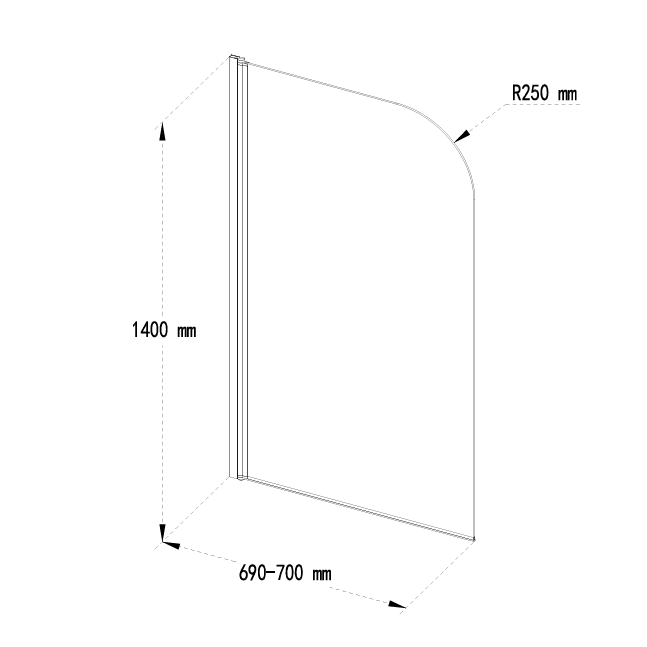 Badkarsvägg Novelle - Rundade hörn | svart Badkarsvägg Novelle - Rundade hörn | svart