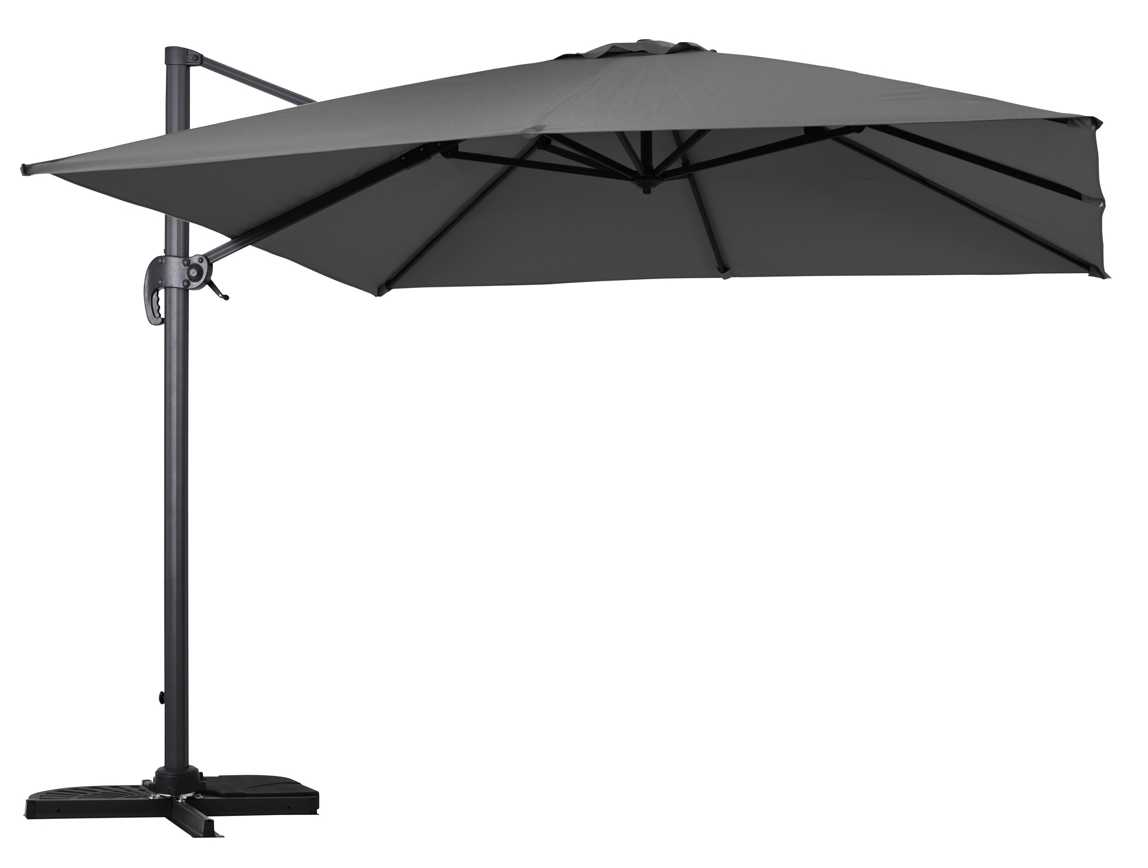 Corsica hngparasoll i mrkgr - 300x300 cm