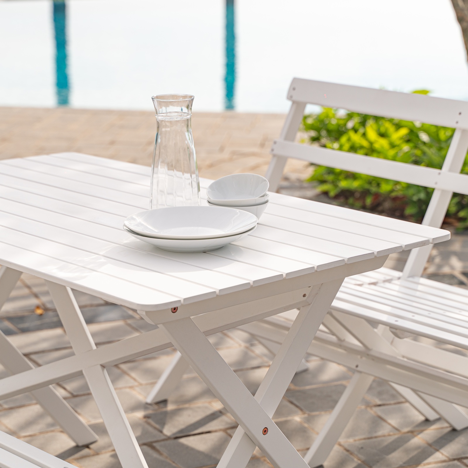 Knohult utesoffa | trdgrdsbnk - Vit