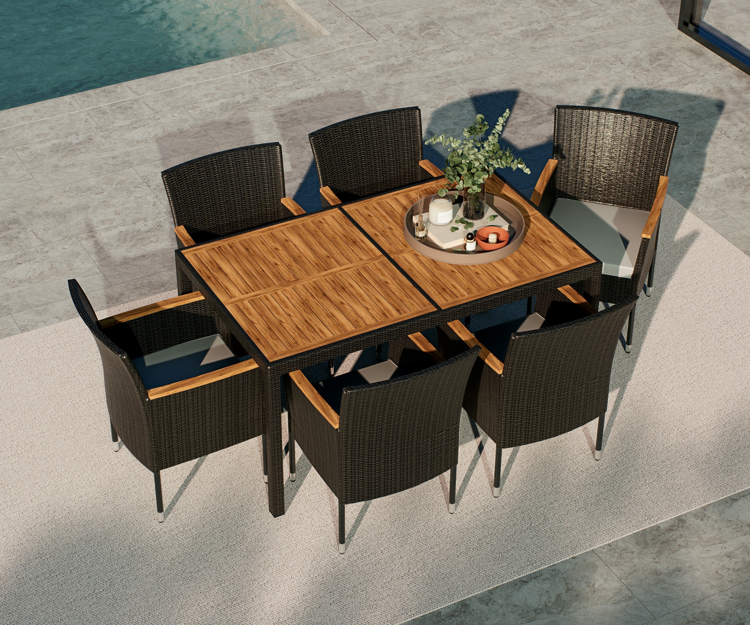 Trädsgårdsgrupp - Texas | Svart konstrotting med trädetaljer Trädsgårdsgrupp - Texas | Svart konstrotting med trädetaljer