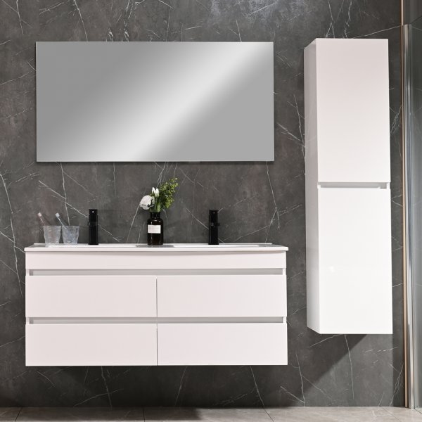 Badezimmermöbel Honolulu 120 cm - Glänzendes Weiß Badezimmermöbel Honolulu 120 cm - Glänzendes Weiß