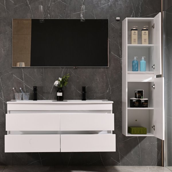 Badezimmermöbel Honolulu 120 cm - Glänzendes Weiß Badezimmermöbel Honolulu 120 cm - Glänzendes Weiß