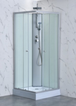 Brusekabine - Aether 80 | 80�80 cm | Hvidt glas og helt lukket