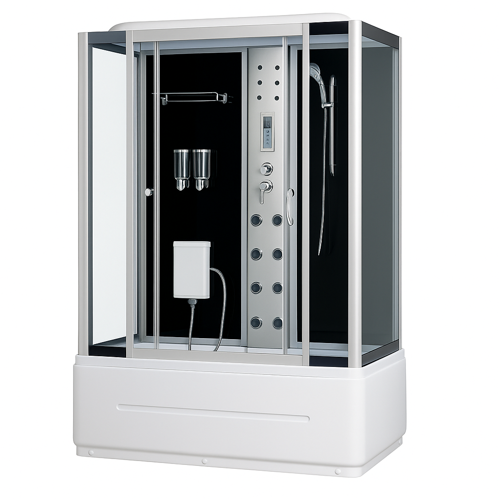 Brusekabine - Nox | 135�85 cm | Sort bagrude og massagefunktion