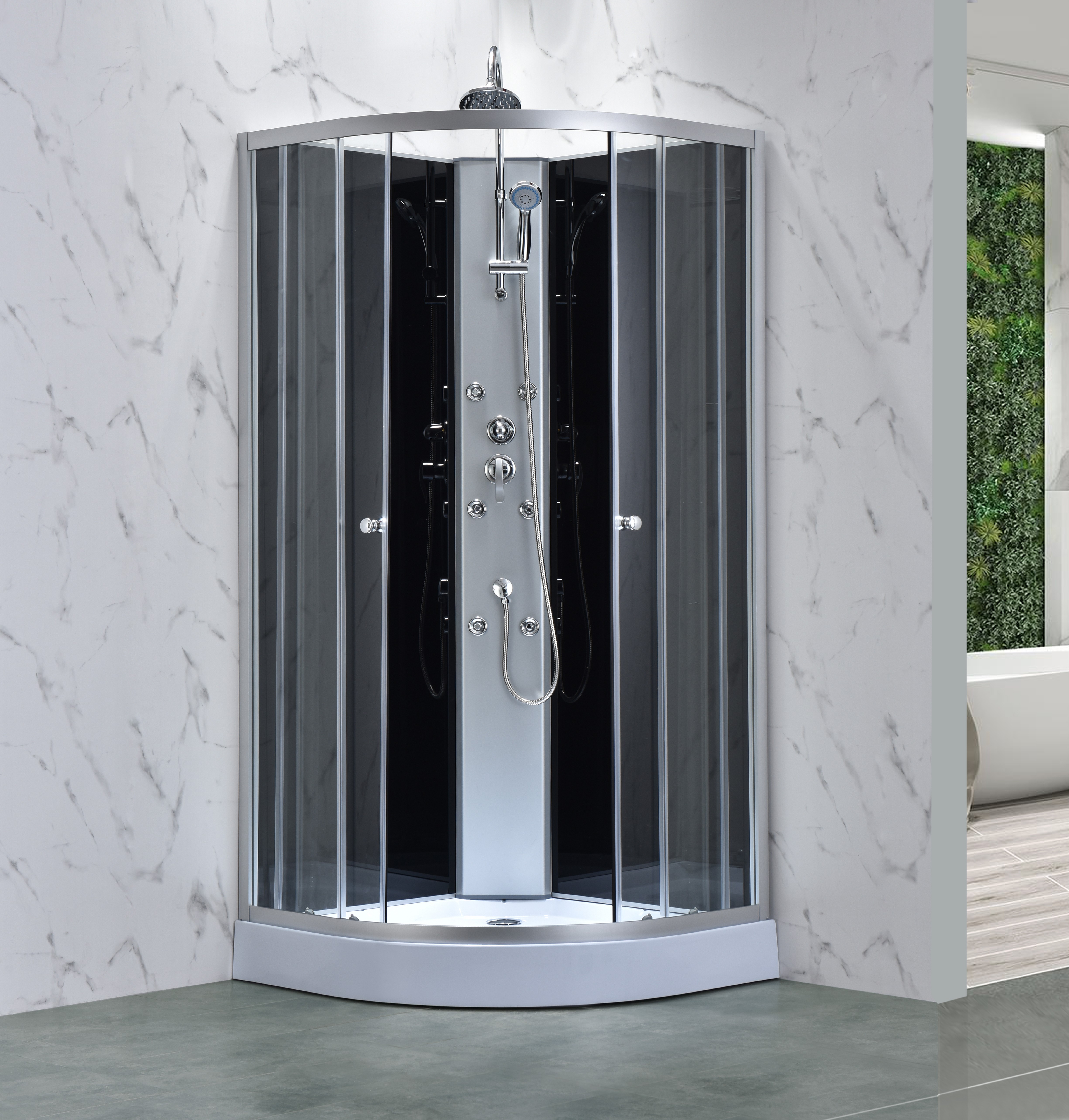 Brusekabine - Ravenor | 90�90 cm | Fuldt lukket | 220 cm h�j