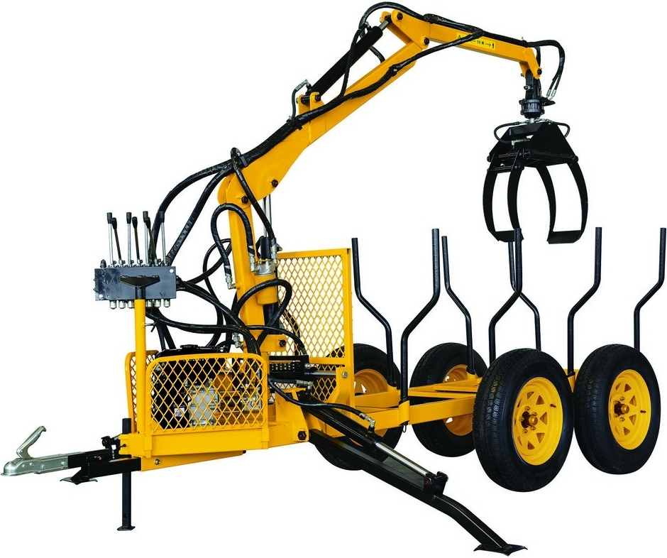 Brændetrailer med løftekran - Max. løftekapacitet 300 kg Brændetrailer med løftekran - Max. løftekapacitet 300 kg