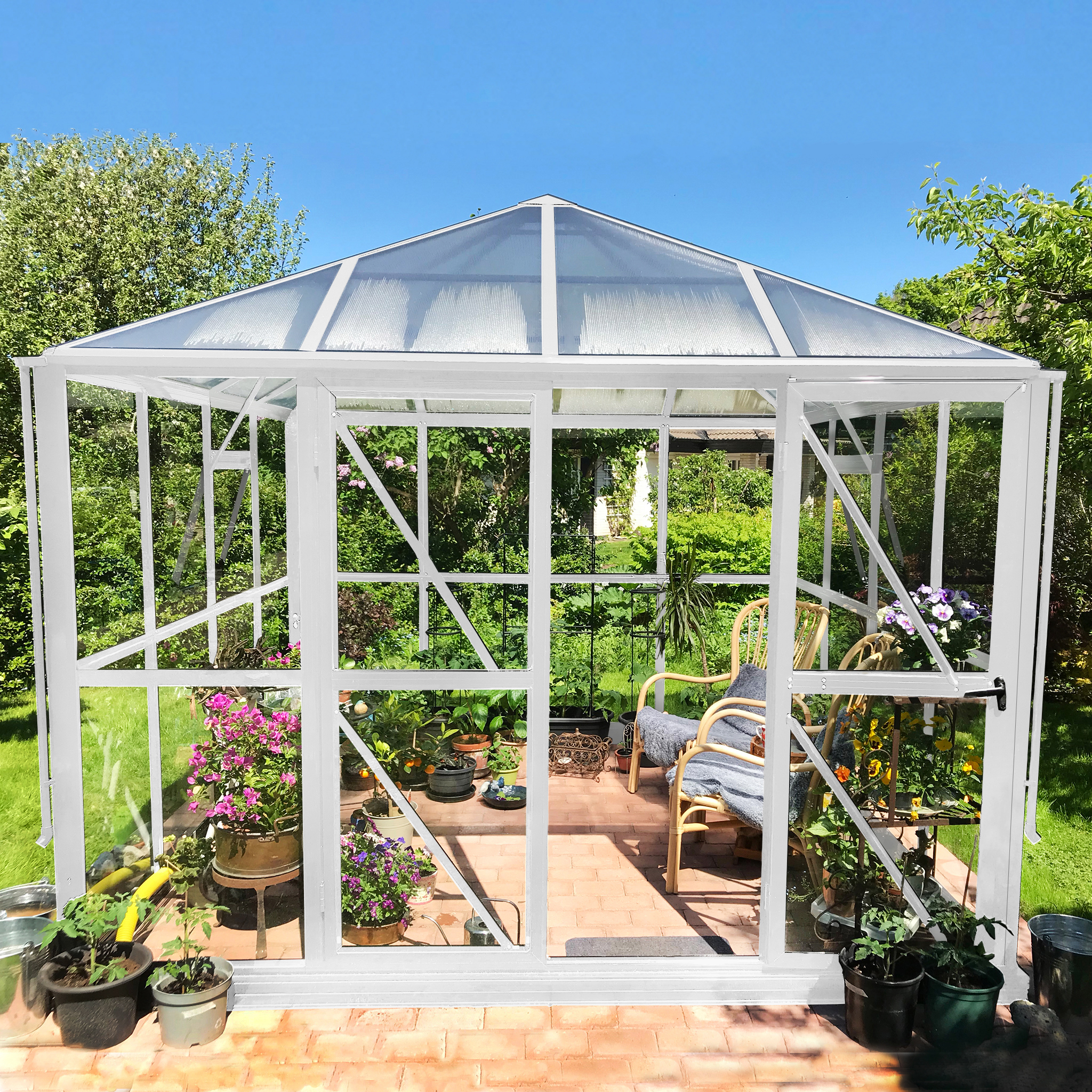 Drivhus 8,7 m² | 5 års stormgaranti | Høj kiphøjde | Pavillon Drivhus 8,7 m² | 5 års stormgaranti | Høj kiphøjde | Pavillon