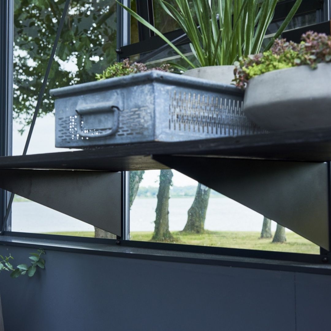 Svart konsoll 50cm f�r v�xthus Juliana - V�xthustillbeh�r