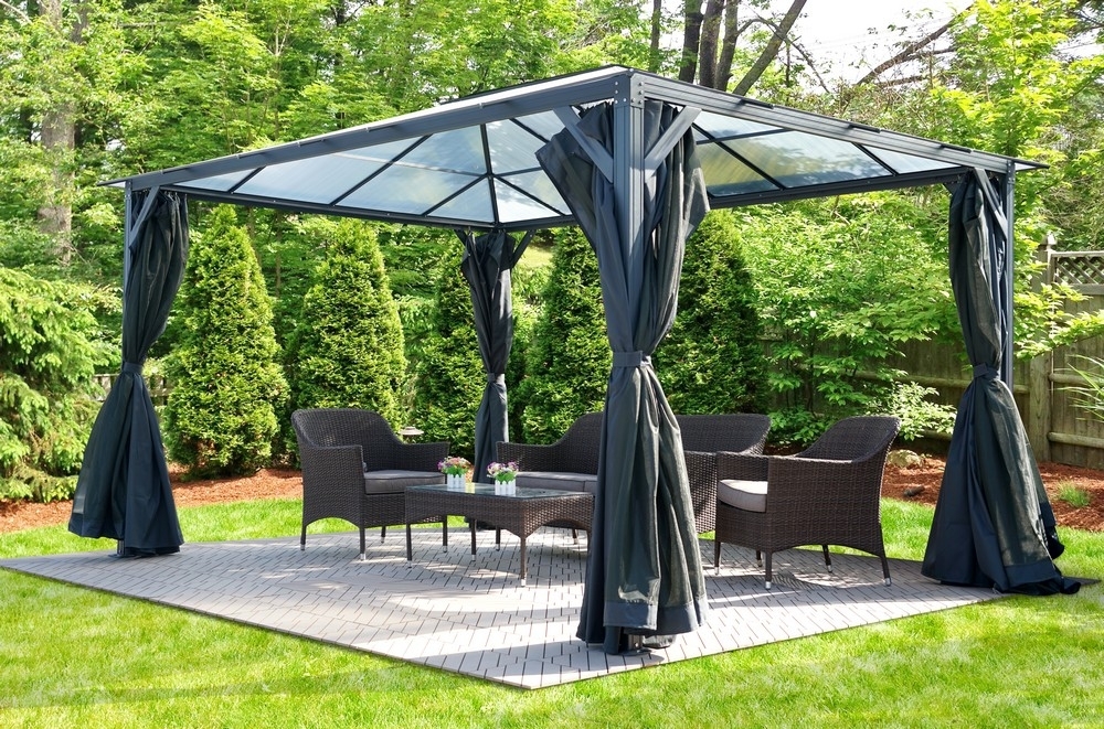 Paviljong Kim 12 m² – Grå pulverlackerad Paviljong Kim 12 m² – Grå pulverlackerad