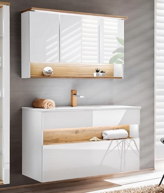 Badrumsmbler Bahama 120 cm - Vit & ekimitation