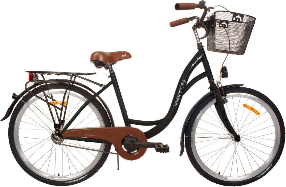 Damcykel Holland - Svart + Låskätting Damcykel Holland - Svart + Låskätting
