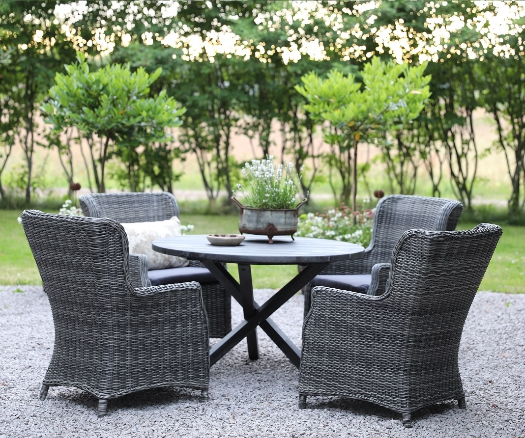 Matgrupp Mercury: Scottsdale runt bord i Shabby Chic gr inklusive 4 st Jacksonville ftljer gr konstrotting