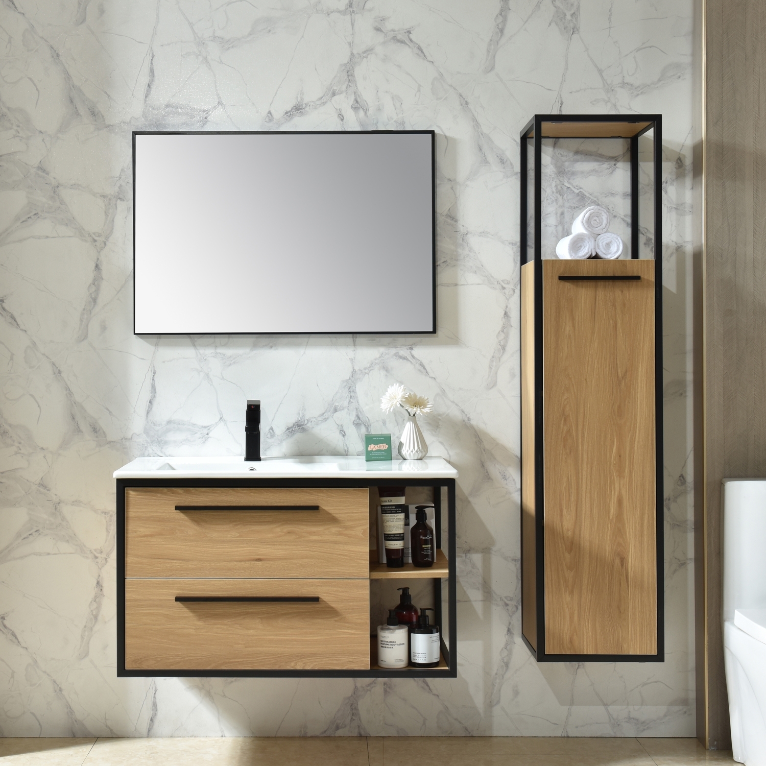 Badezimmermöbelrahmen - Holz Badezimmermöbelrahmen - Holz