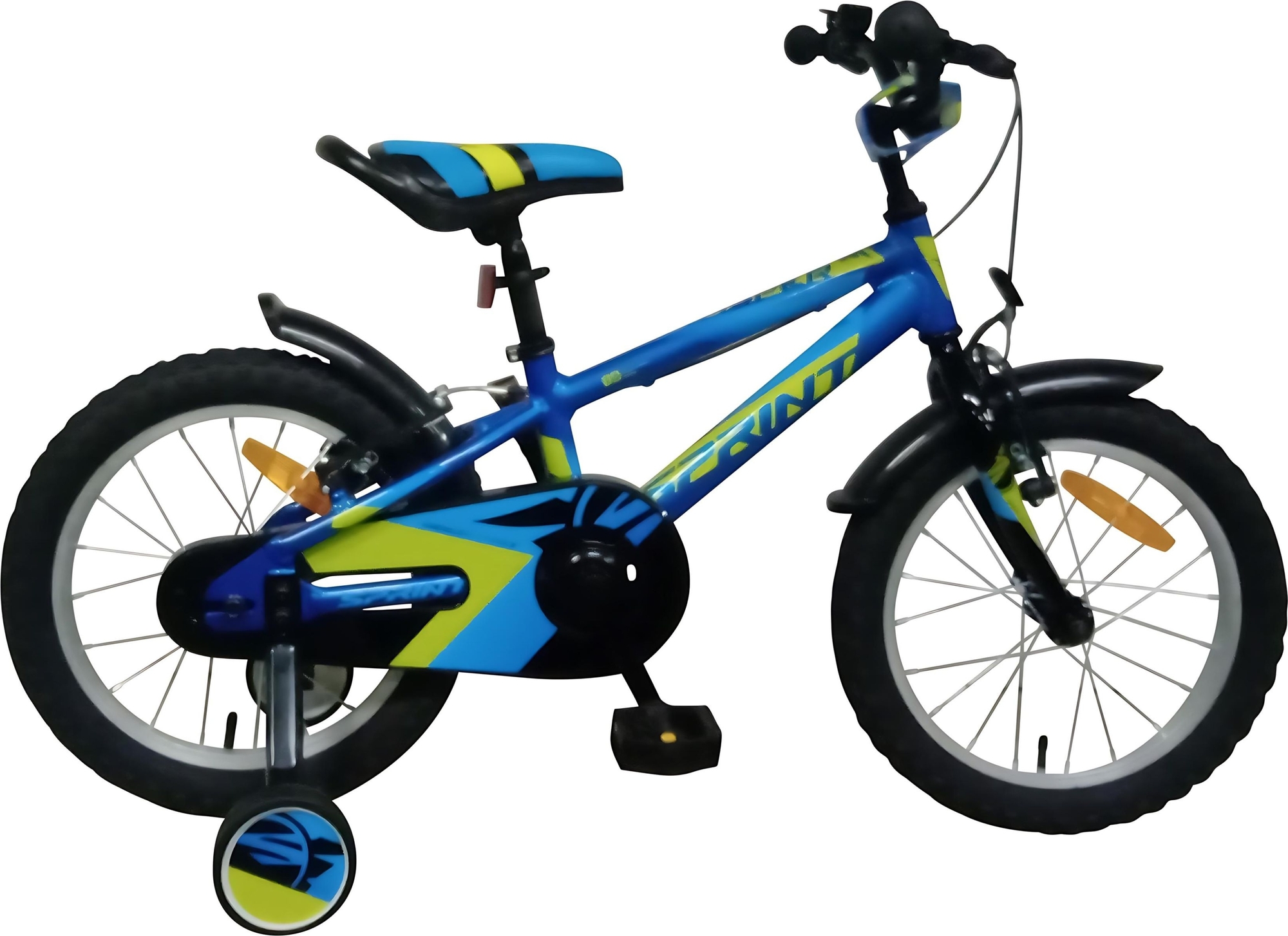 Barncykel Casper 18" - Bl�/gr�n + L�sk�tting