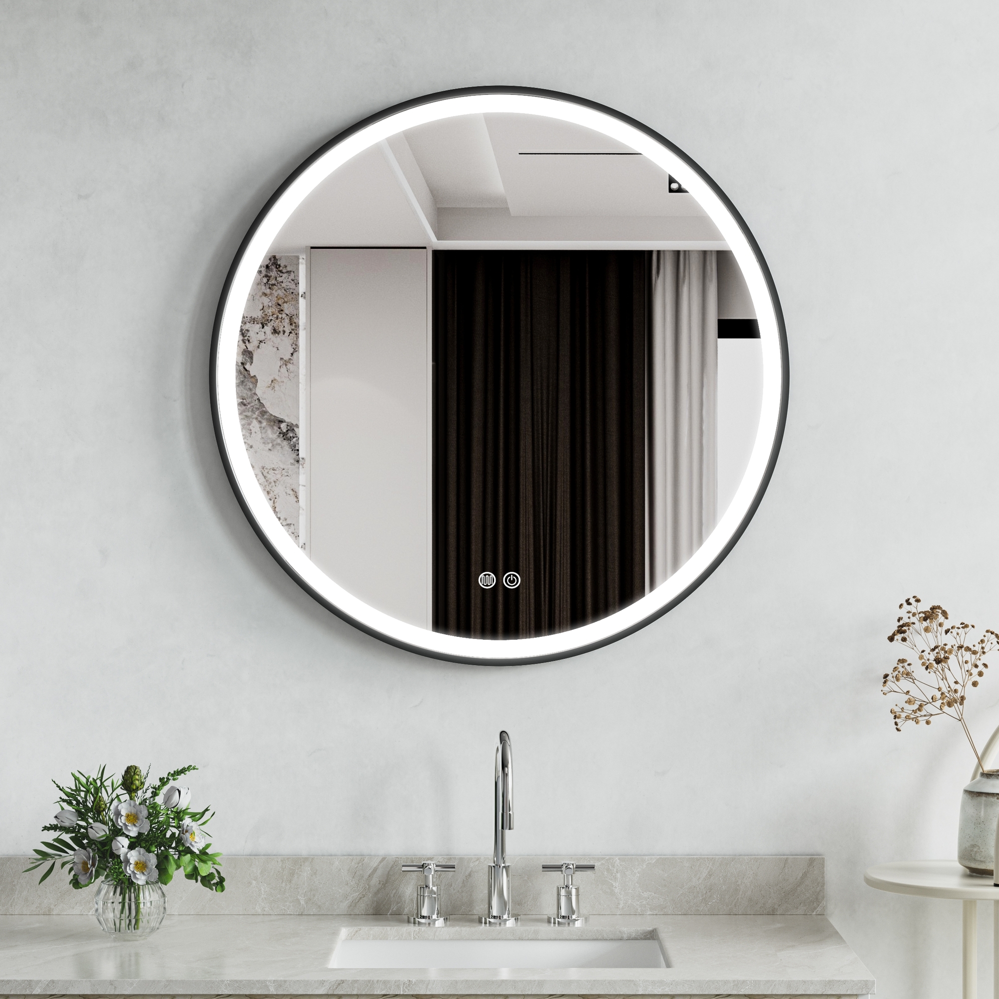 Badrumsspegel Luna med dimbart ljus - 80 cm Badrumsspegel Luna med dimbart ljus - 80 cm