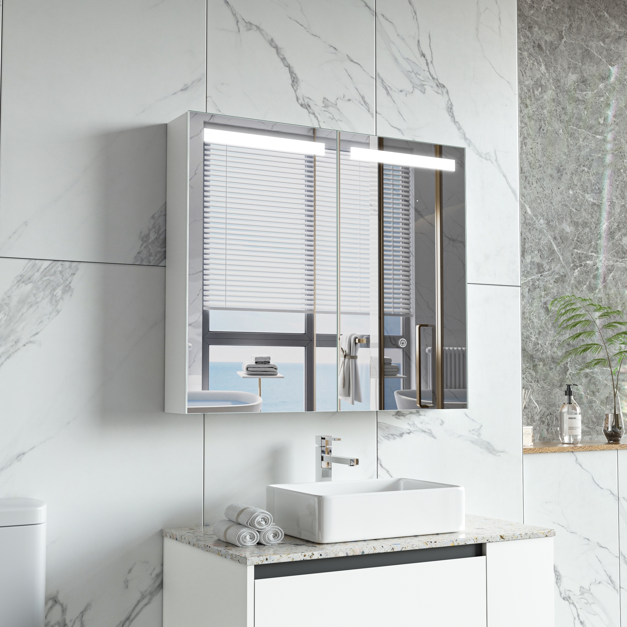 Spegelskåp Luxe med belysning - 80 cm Spegelskåp Luxe med belysning - 80 cm