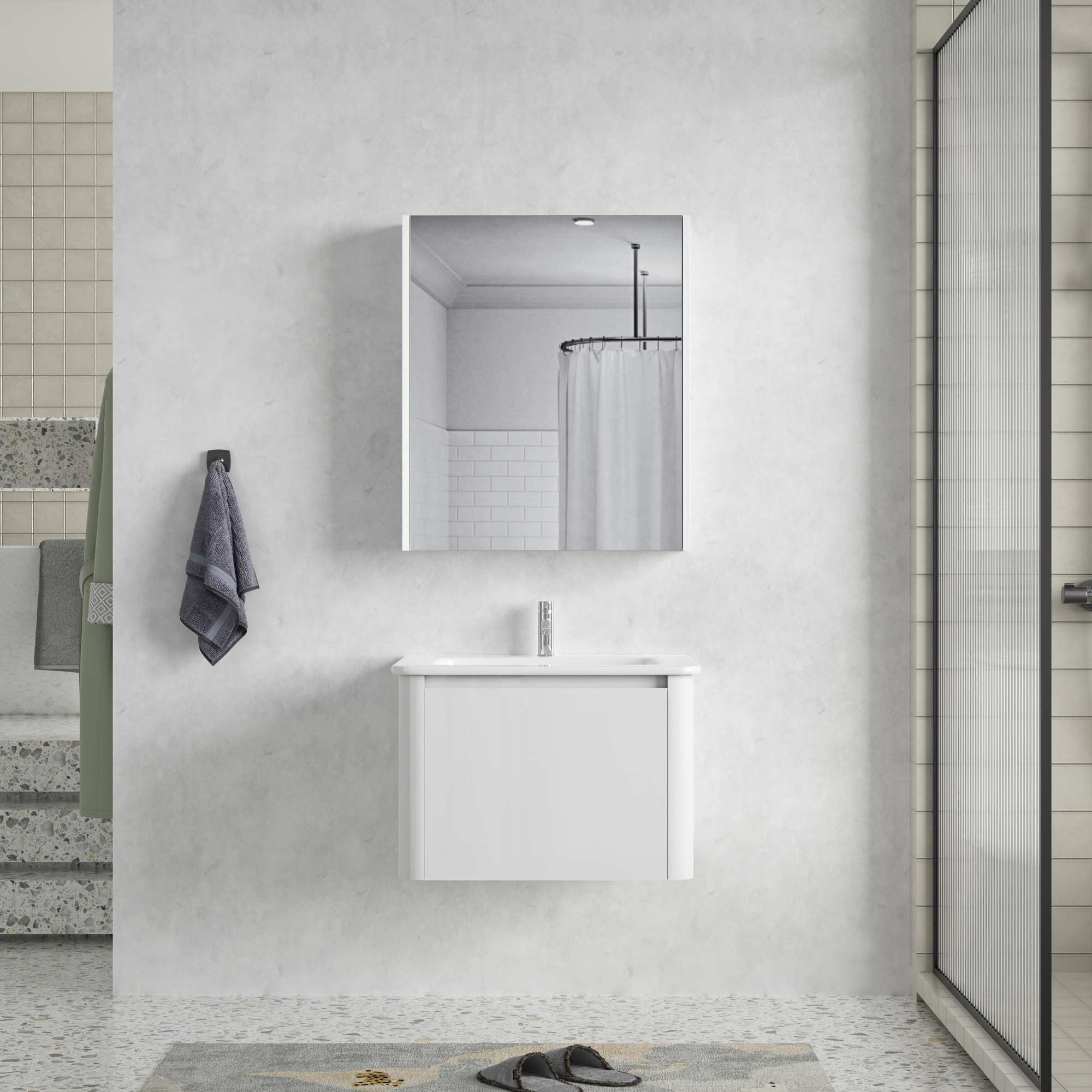 Badezimmermöbel Genava 60 cm - Weiß Badezimmermöbel Genava 60 cm - Weiß