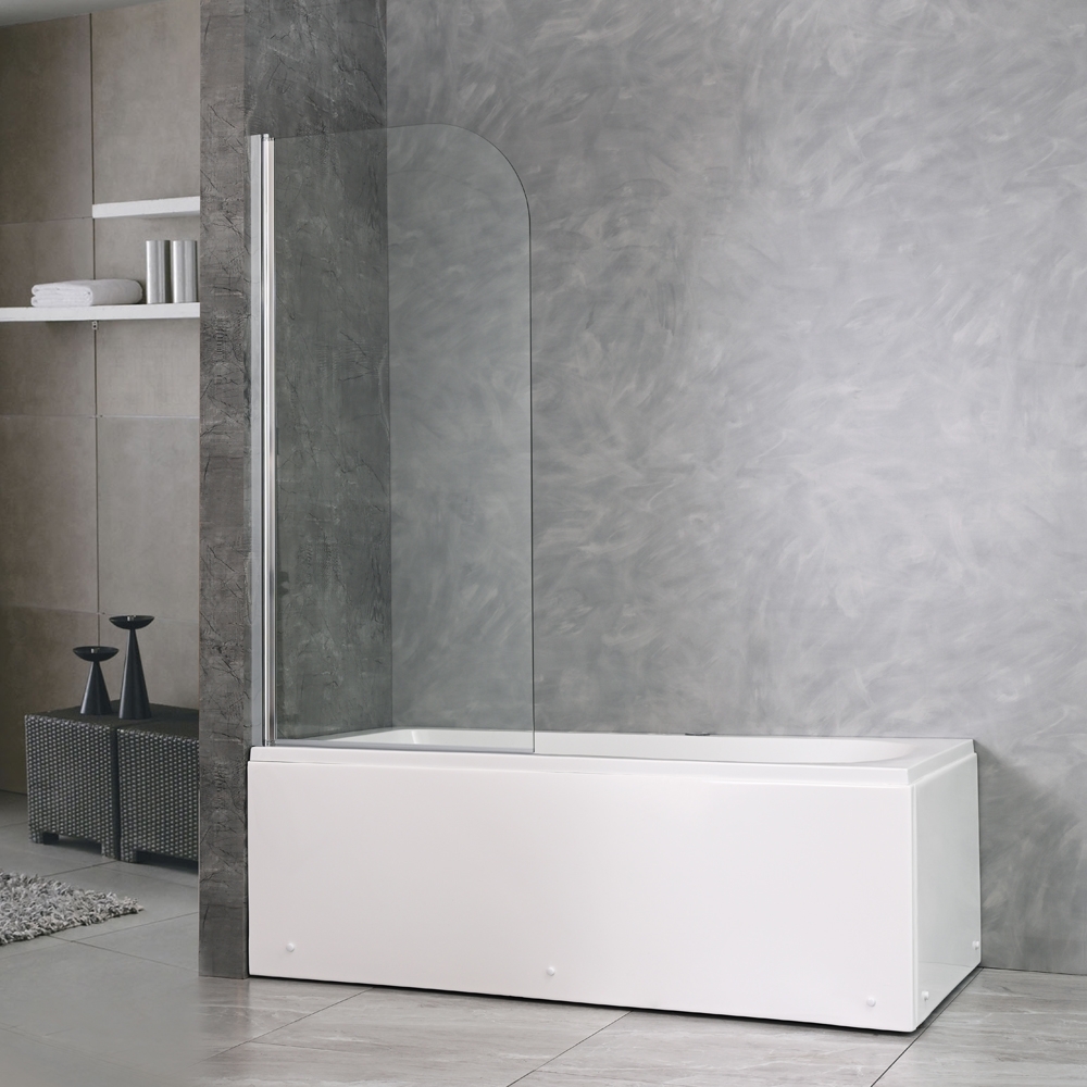 Badkarsvägg Novelle - Rundade hörn | Krom Badkarsvägg Novelle - Rundade hörn | Krom