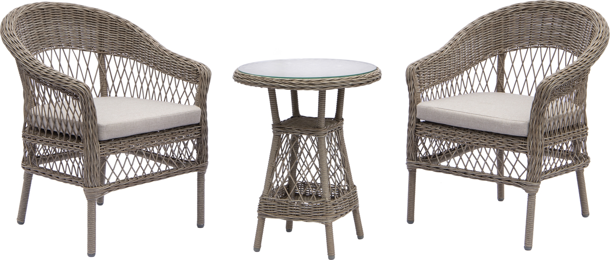 Holmön café set i konstrotting - Beige/vit Holmön café set i konstrotting - Beige/vit