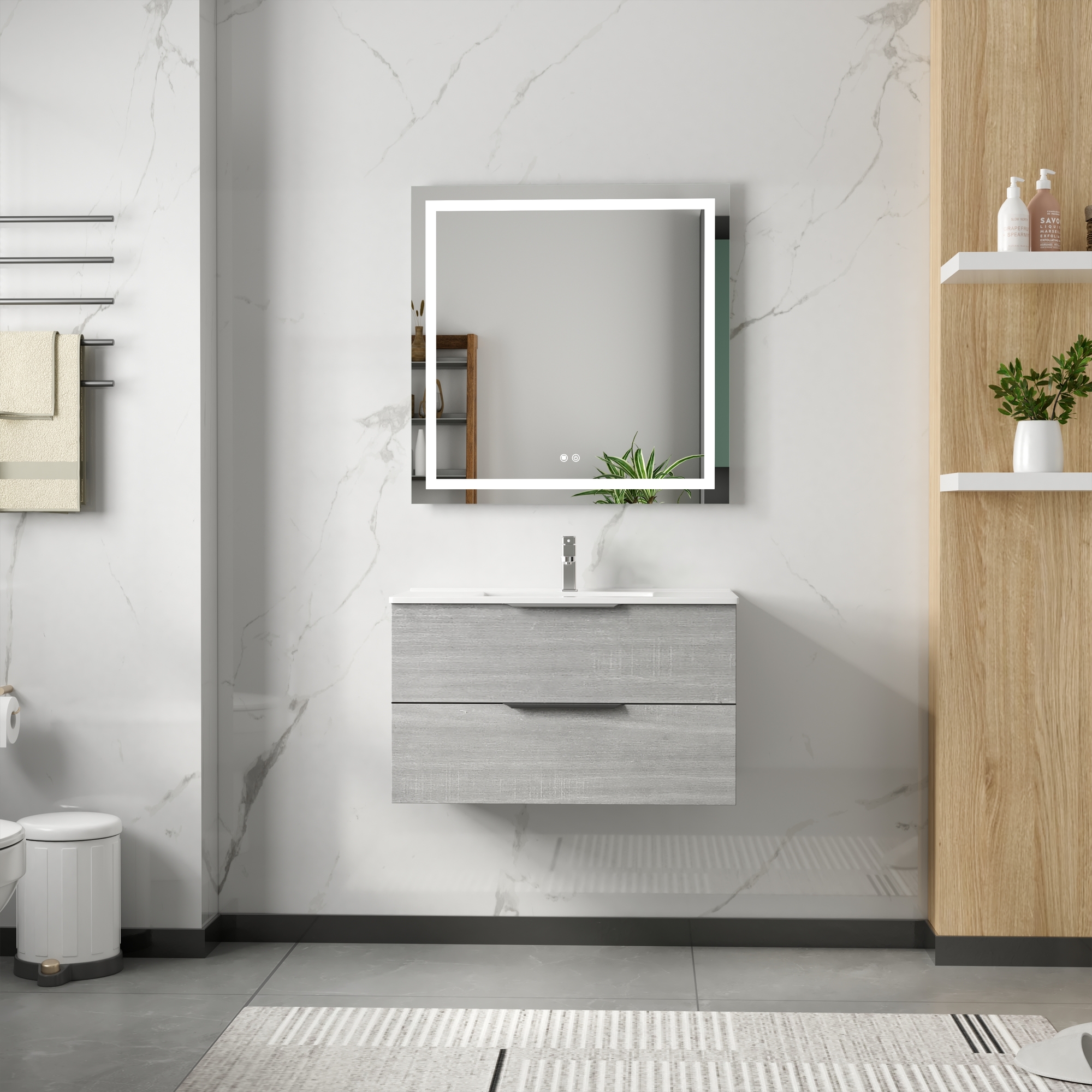 Badezimmermöbel London 90 cm - Betongrau Badezimmermöbel London 90 cm - Betongrau