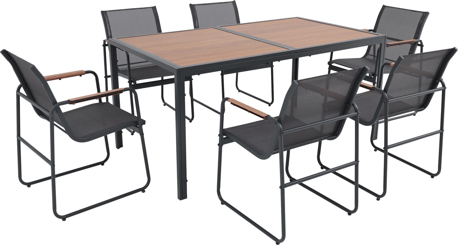 Matgrupp 6 stolar med bord för utomhus Matgrupp 6 stolar med bord för utomhus