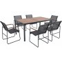 Udend�rs spisebordss�t 160x90cm 6 stole st�l Zanzibar + Pletfjerner til m�bler