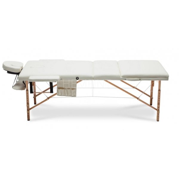 Bred massagebänk med träben - 3 zoner - Enfärgad Bred massagebänk med träben - 3 zoner - Enfärgad