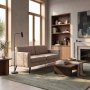 1 Stella Beige 3-Sitzer-Sofa mit schwarzen Beinen - gerades Modell, Maße 187 x 80 x 80 cm