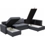 U-soffa b�ddsoffa T�rn� med f�rvaring - 304 cm - m�rkgr�
