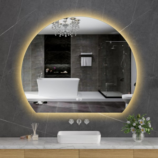 Rund spegel Ferrera med LED-belysning Rund spegel Ferrera med LED-belysning