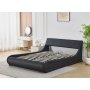 S�ngram med f�rvaring - 160 x 200 cm - Svart konstl�der