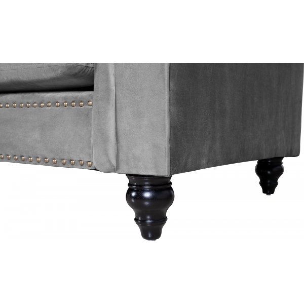Chesterfield 3-personers sofa 210 cm gr� fl�jl