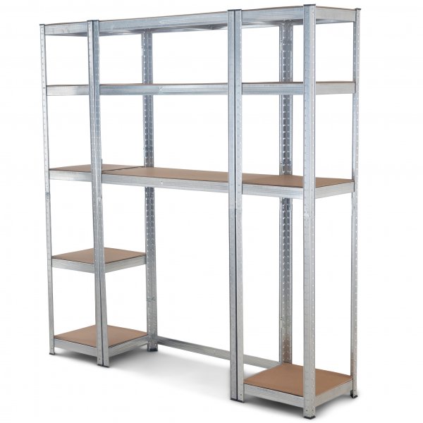 Hyllsystem i galvaniserat st�l � 3 hyllor med kopplingsbeslag