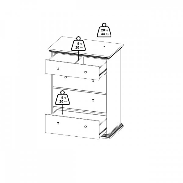 North byr� med 4 l�dor - Matt svart
