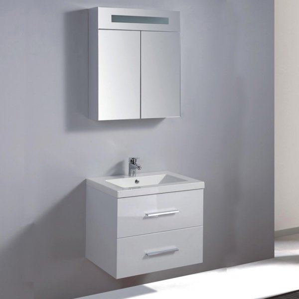 Komplett Badrumspaket Nordamist Prague - Vit Kommod & Spegelskåp LED 60 cm + Toalettpappershållare Komplett Badrumspaket Nordamist Prague - Vit Kommod & Spegelskåp LED 60 cm + Toalettpappershållare