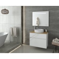Badrumsmöbler Instinct 80 - Vitt med spegelskåp Badrumsmöbler Instinct 80 - Vitt med spegelskåp