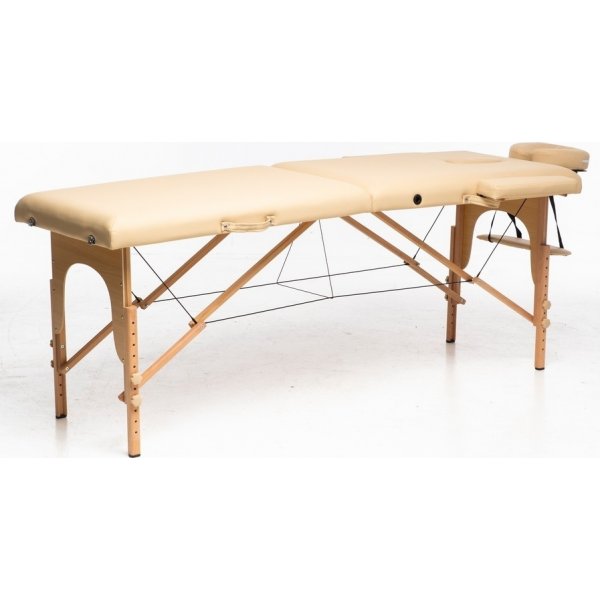 Massagebnk med trben - 2 zoner - Beige