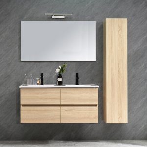 Badrumsm&ouml;bler Honolulu 120 cm - Tr&auml; + Toalettpappersh&aring;llare