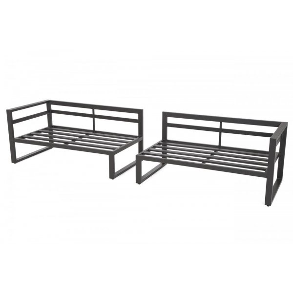 Modulsofa Mediolan med bord - Gr/mrkegr