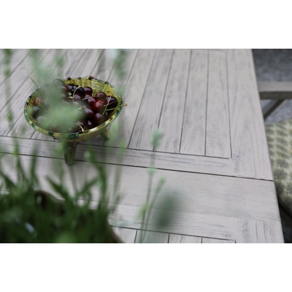 Matgrupp Salt� gr� teak: Slagbord inklusive 4 st Salt� karmstolar i gr� teak