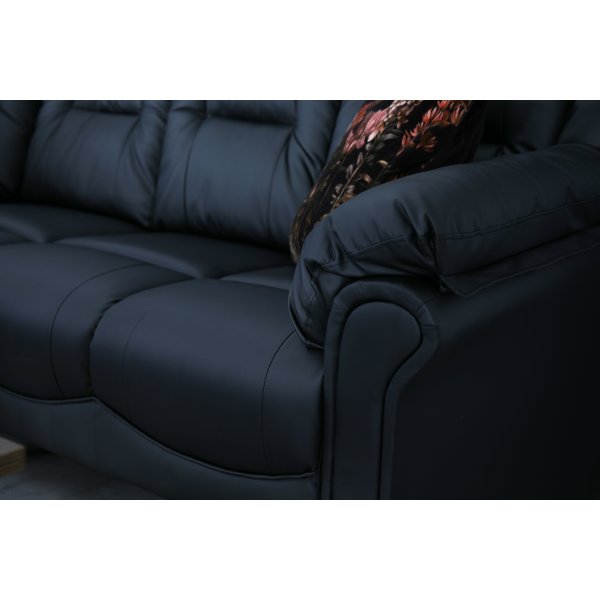H�rnsoffa svart konstl�der 5-sits - Peking
