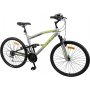 Maastopyr Full Suspension 26\\\" - hopea/vihre + Heijastava valjaat