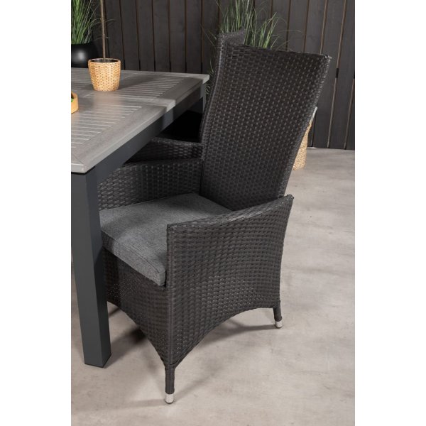 Eken�s Matgrupp (152x90) - Svart/Gr� - 4 Stolar