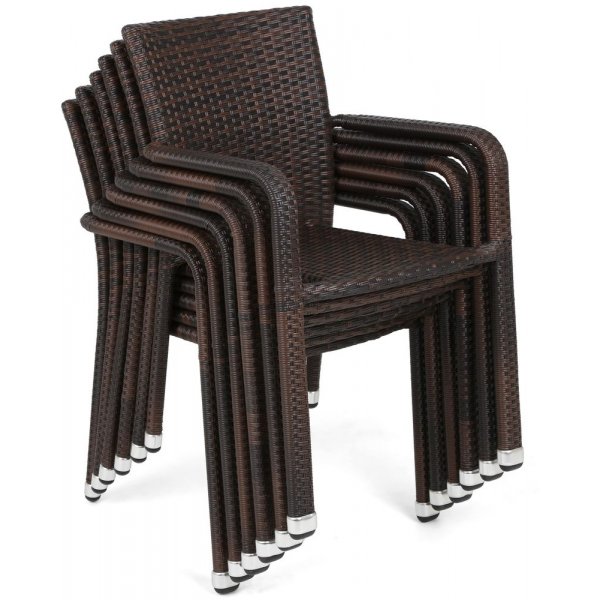 Matgrupp Sumba bord + 4 stolar - Brun melerad